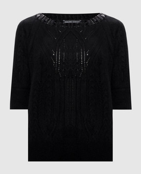 Ermanno Scervino Чорний светр з кашеміру з короткими рукавами D495L325RCTZTW