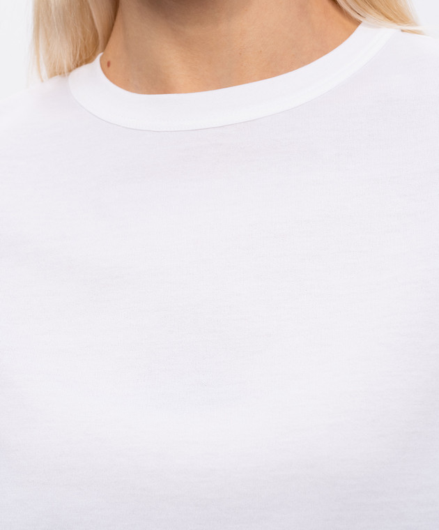 Brunello Cucinelli Біла футболка з ланцюжком MPT81BI100 зображення 5