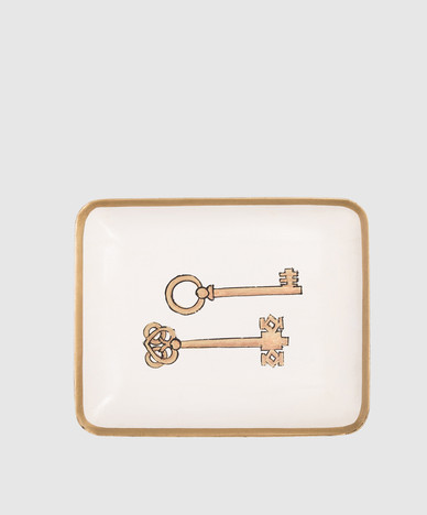 Декоративный белый поднос Keys