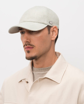 Agnona Зелена кепка з льону AK09U2XU3046