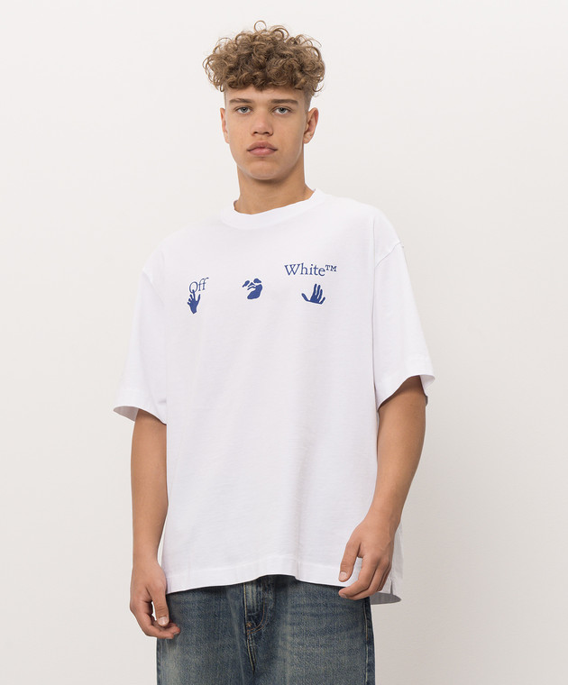 Off-White Белая футболка Bacco Arrow 44MAA120F26J018 изображение 3