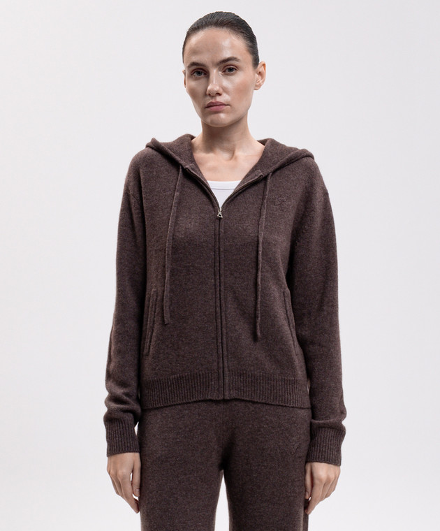 Sporty & Rich Коричневая спортивная куртка из кашемира и шерсти CA00283327BR03 изображение 3