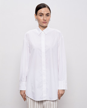 Peserico Біла сорочка з ланцюжком моніль A0650301979
