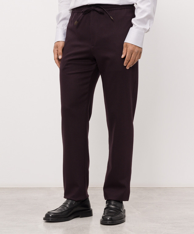 Canali Фиолетовые брюки из шерсти AN04763U97003 изображение 3
