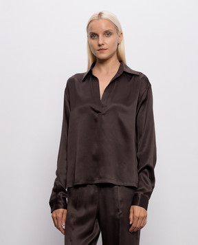 Tom Ford Коричневая блуза из шелка TS2144FAX1720