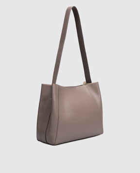 Peserico Серая кожаная сумка с брендовым патчем A38376C0CC759