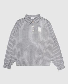 Brunello Cucinelli Дитячий сірий джемпер з коміром поло BB192E455B