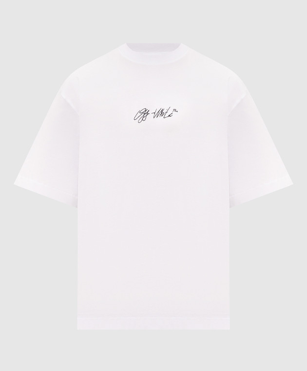 Off-White Белая футболка с вышивкой логотипа 44MAA120F26J011
