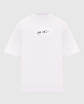 Off-White Біла футболка з вишивкою логотипа 44MAA120F26J011