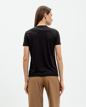 Marco Pescarolo Чорна футболка Amata з вовни AMATAD53Y04