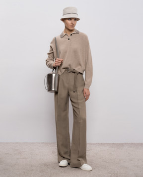 Brunello Cucinelli Бежеві штани з льоном MH126P8884