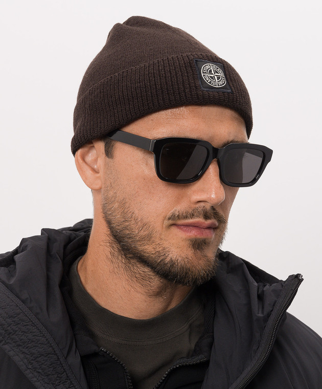 Stone Island Коричнева шапка-біні з вовною L2S15N100007S01A1 зображення 2