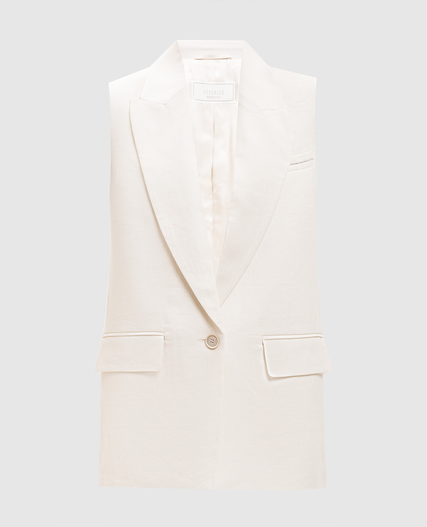 Жилет из льна цвета айвори