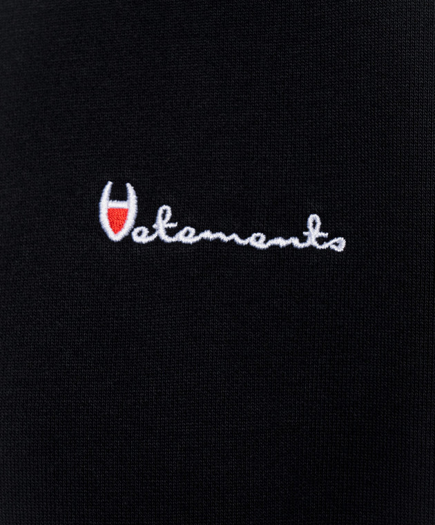 Vetements Черное двустороннее худи с вышивкой логотипа MH27HD226B изображение 5