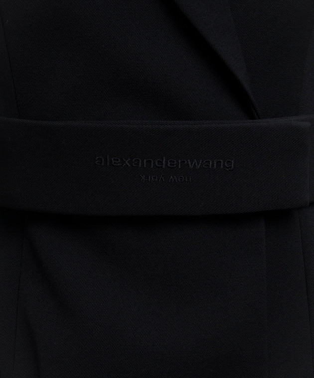 Alexander Wang Черное двубортное платье-жакет из шерсти 1WC3236580 изображение 5
