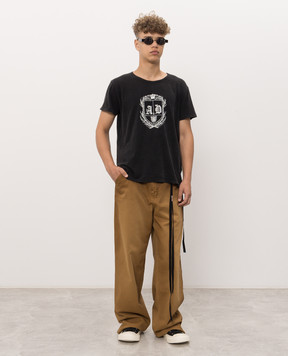 Ann Demeulemeester Черная футболка с принтом B0014438FA790