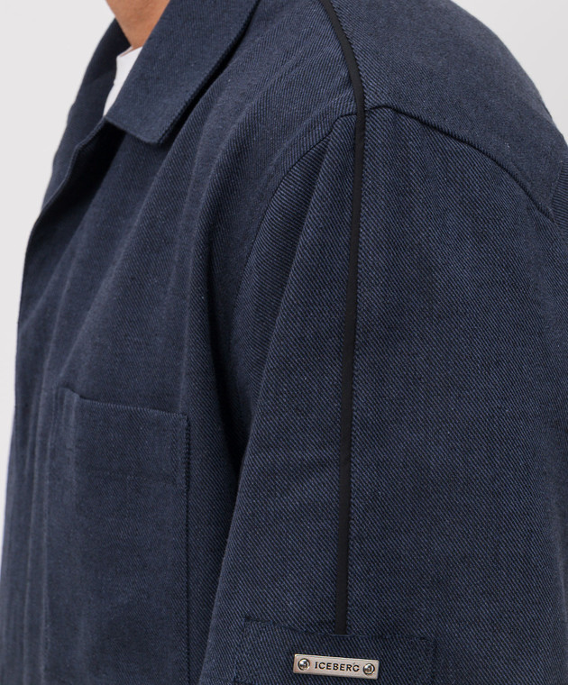 Iceberg Синя сорочка з льоном G0103625 зображення 5