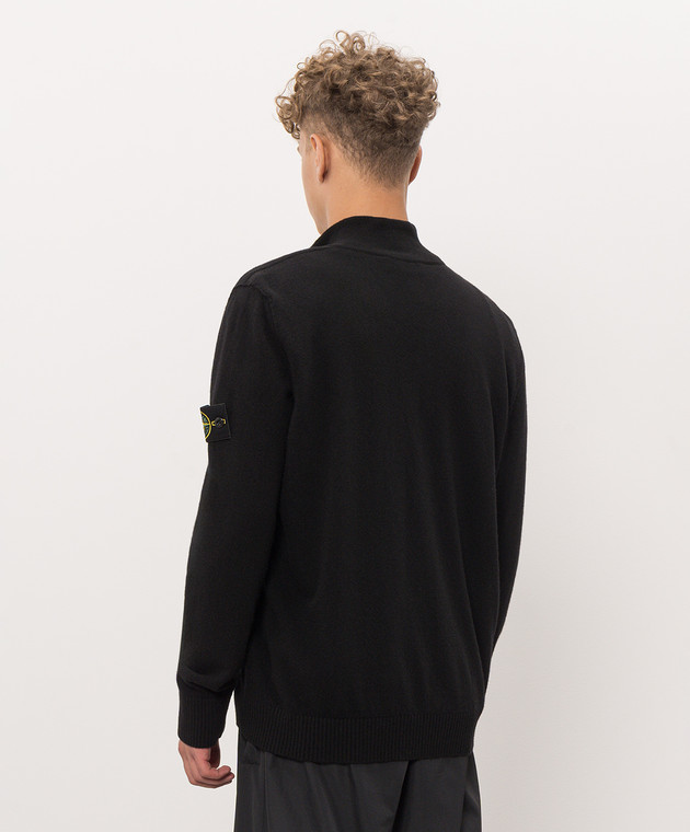 Stone Island Черный кардиган из шерсти L2S155100023S00B4 изображение 4