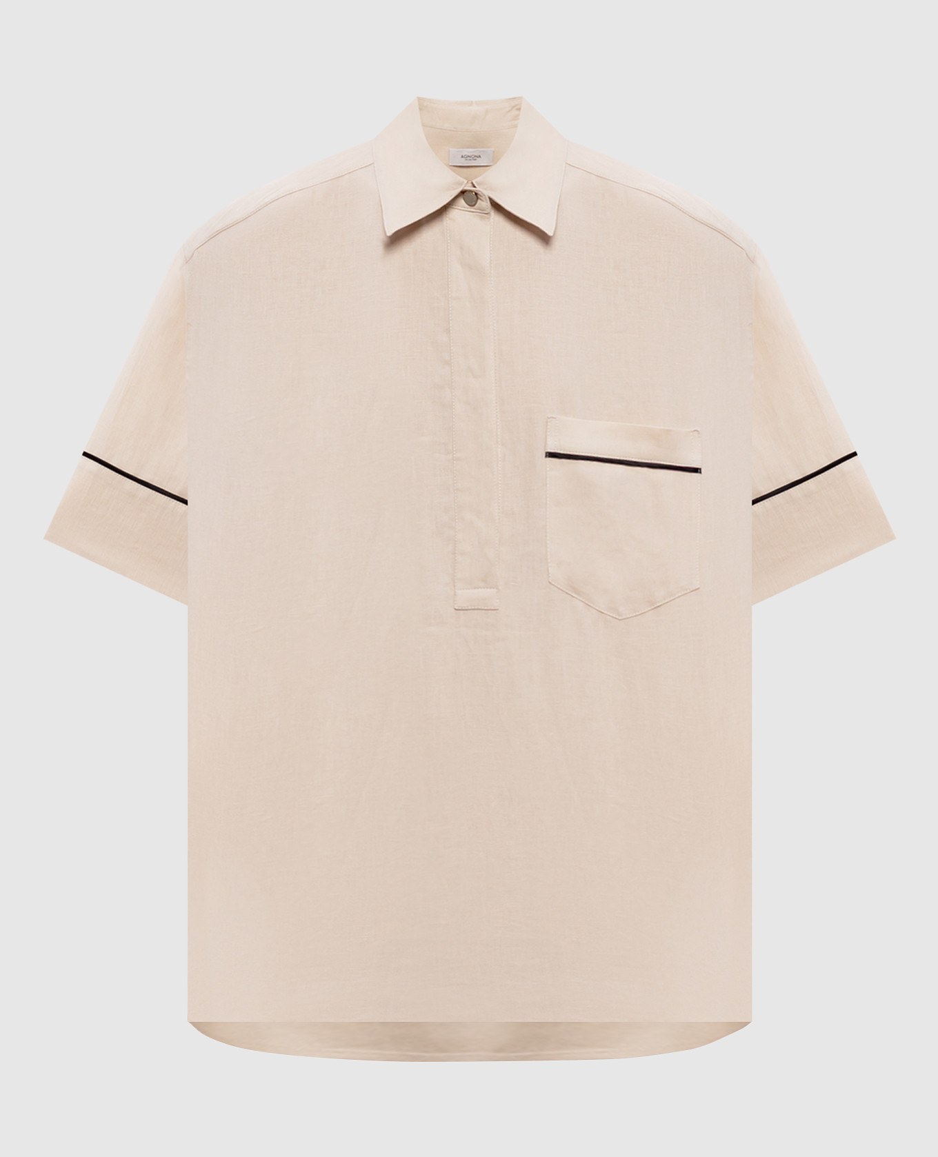 Бежевая рубашка из льна