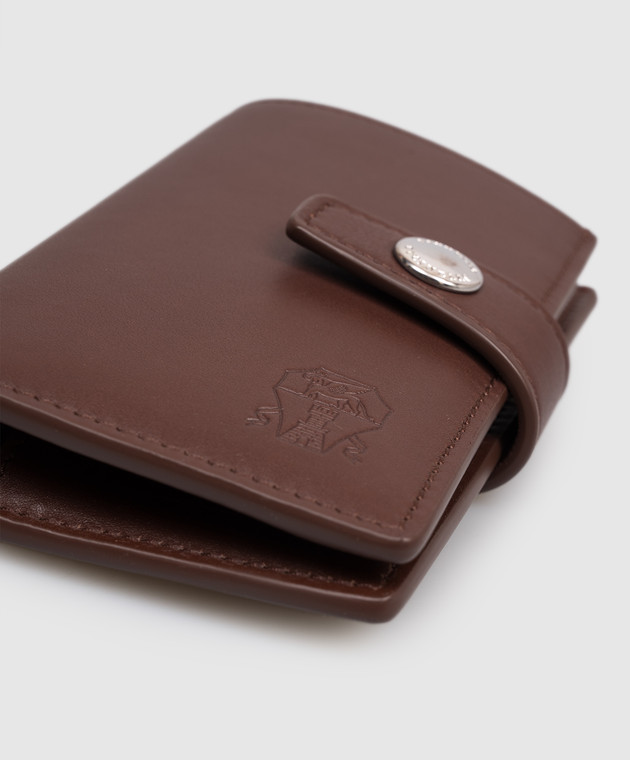 Brunello Cucinelli Коричневый кожаный портмоне MWZNBU439 изображение 4