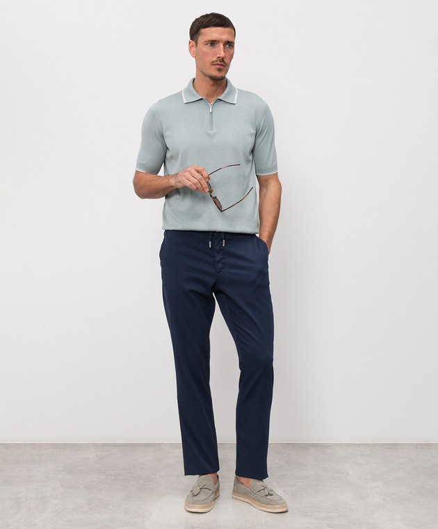 Castangia dal 1850 Зелене поло з шовком NCCA32MCE26 зображення 2