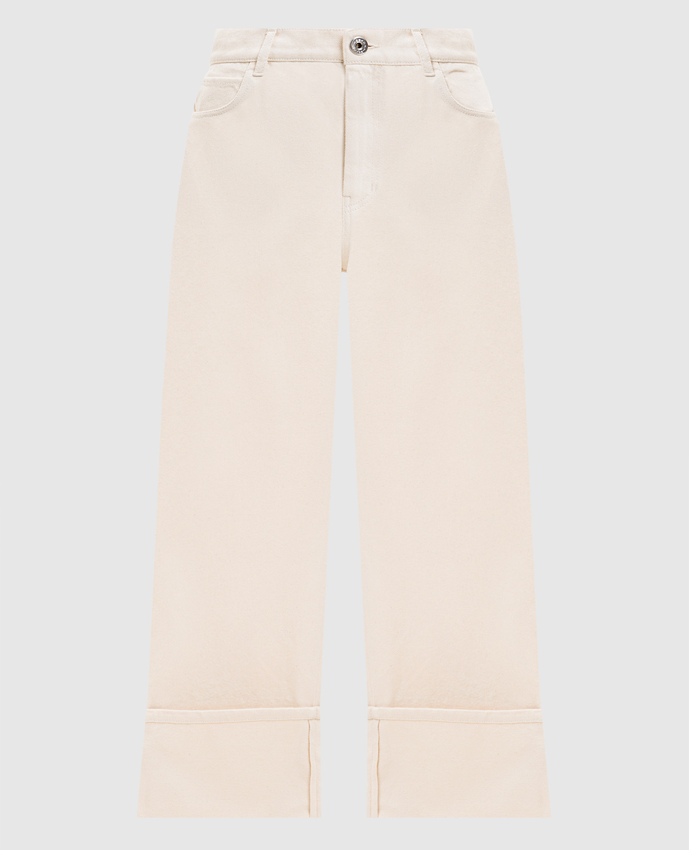 

Бежевые джинсы GESTO с отворотами, Бежевый, Укороченные брюки