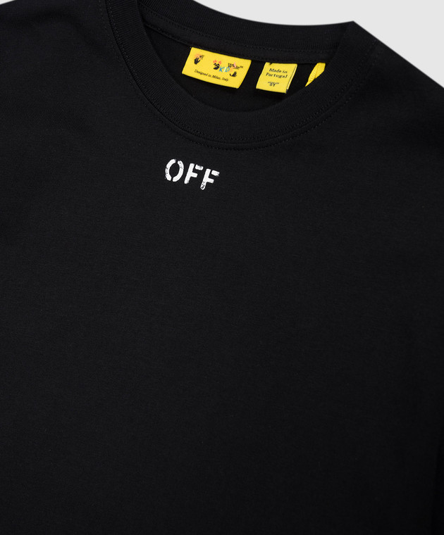Off-White Дитяча чорна футболка з принтом логотипа 44GAA001S26J003 зображення 3