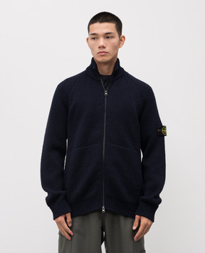 Stone Island Синій кардиган з вовною K2S155100051S00N1