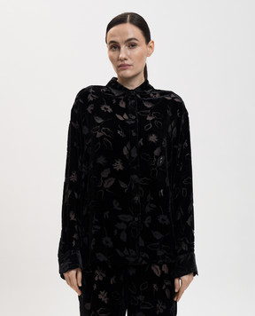 Asceno Чорна оксамитова сорочка Maya T063F65C01