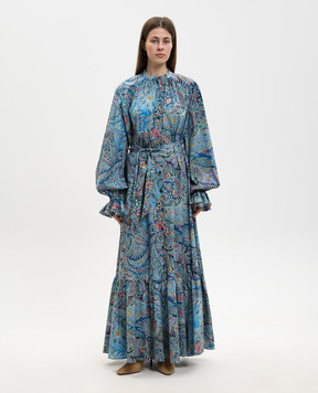 Etro Синя сукня-сорочка в принт WRHA063199SAEI4