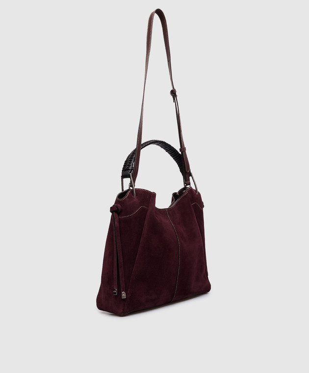 Gianni Chiarini Бордовая замшевая сумка ERA BS12570CMPL изображение 3