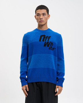 Off-White Синій светр Stairway з вовною альпаки 44MHE20EF5K001