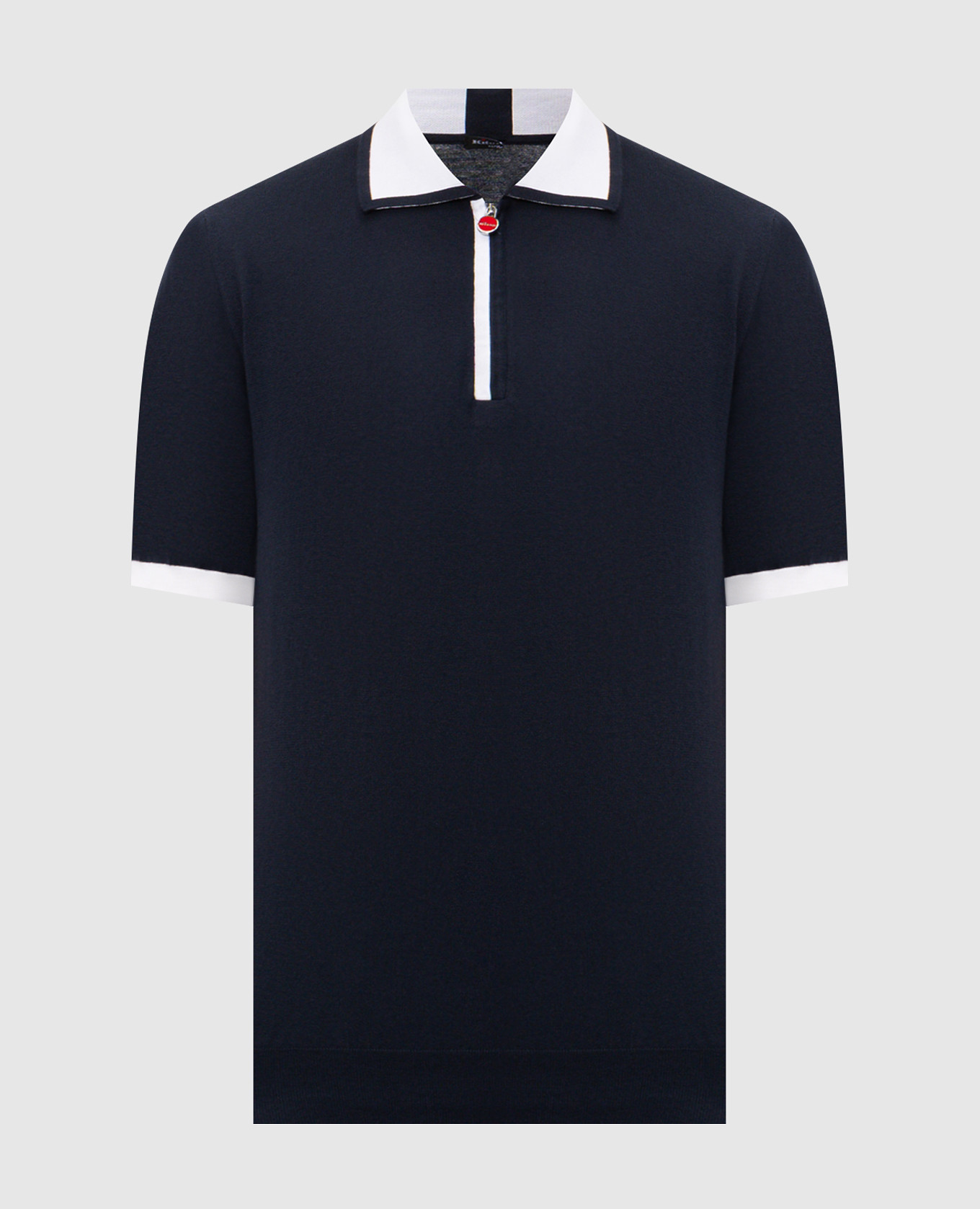 Синее поло с контрастным окантованием