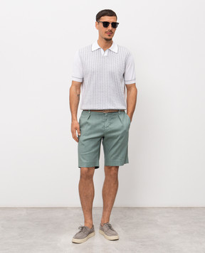 Stefano Ricci Біле поло із шовком у візерунок K616463PSMF26225