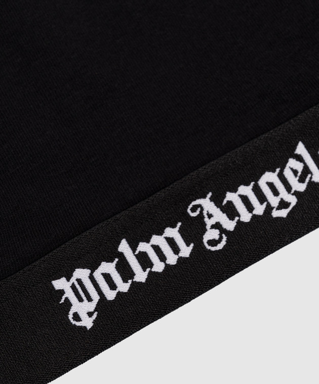 Palm Angels Черный топ с узором логотипа PLA1UWTP04SI изображение 3