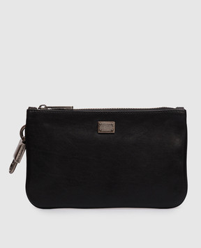 Dolce&Gabbana Чорний шкіряний клатч з логотипом BP3446AH850