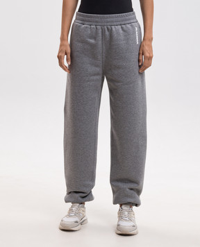 Jil Sander Серые утепленные джоггеры с принтом логотипа J02KA0424J20133