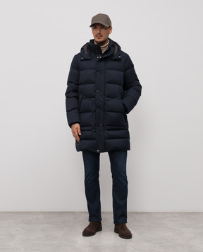 Stefano Ricci Синій подовжений пуховик M6J5400120PL001T