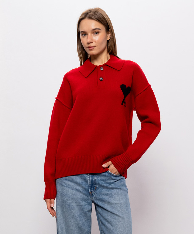 Ami Paris Красный свитер из шерсти UPL409018w изображение 3
