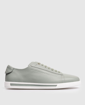 Stefano Ricci Зелені шкіряні кросівки з монограмою логотипа UV33G6662MR