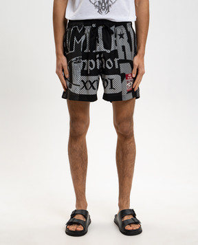 AMIRI Чорні шорти для плавання Spliced AMBOSW1002