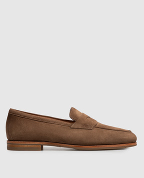 Santoni Коричневі замшеві лофери WUNY72357SI8NAEA