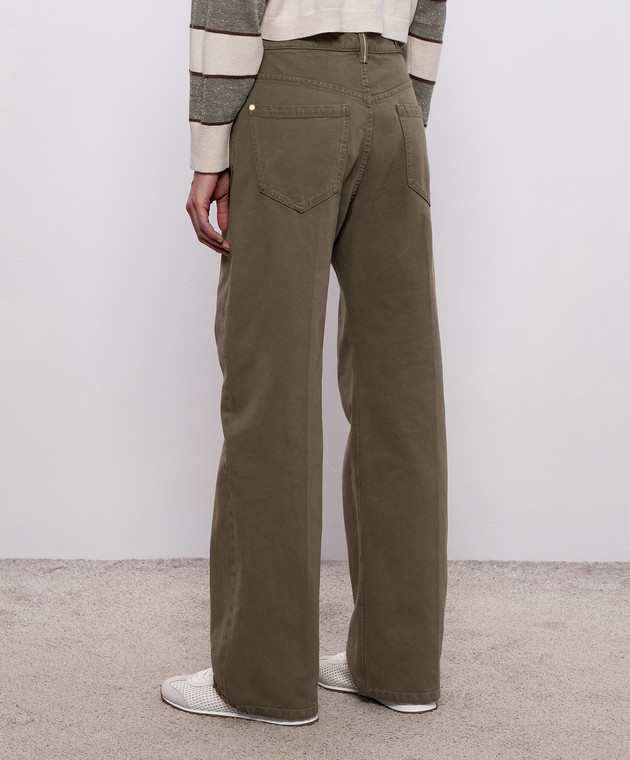 Brunello Cucinelli Джинси кольору хакі з патчем логотипа M0H81P5568 зображення 4