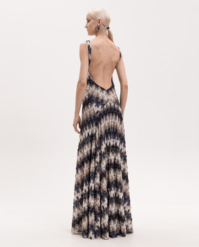 Missoni Бежевое платье с открытой спиной с люрексом DS26SG3PBR015J