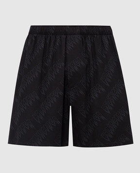 Balenciaga Черные шорты в принт логотипа 871411TUL02