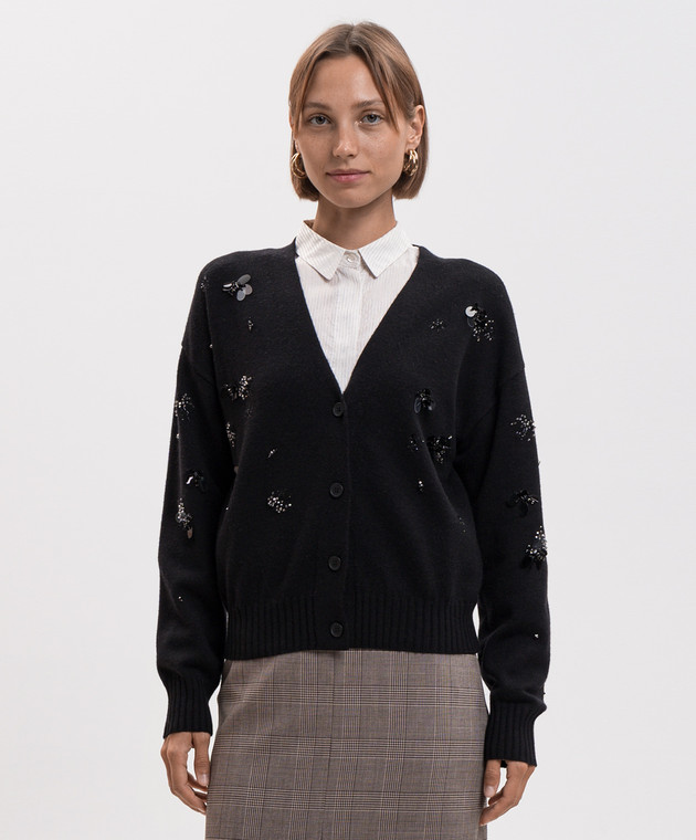Twinset Черный кардиган с шерстью 262AP3180 изображение 3