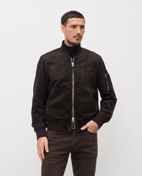 Tom Ford Коричневый замшевый бомбер LBS087LMS027