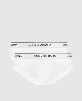 Dolce&Gabbana Набір білих трусів-бріфів Brando M9C05JONN95