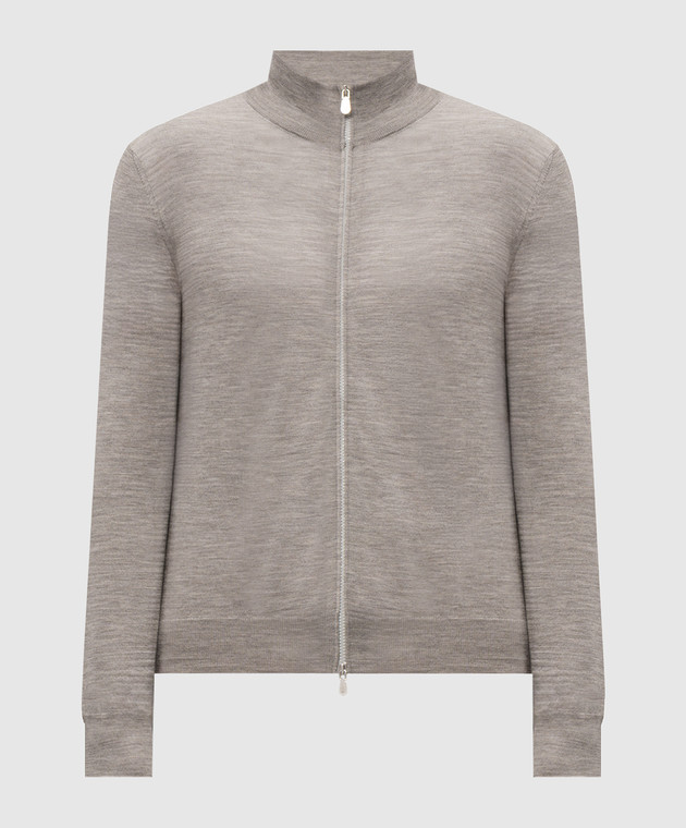 Brunello Cucinelli Серый кардиган с кашемиром на молнии M2400106