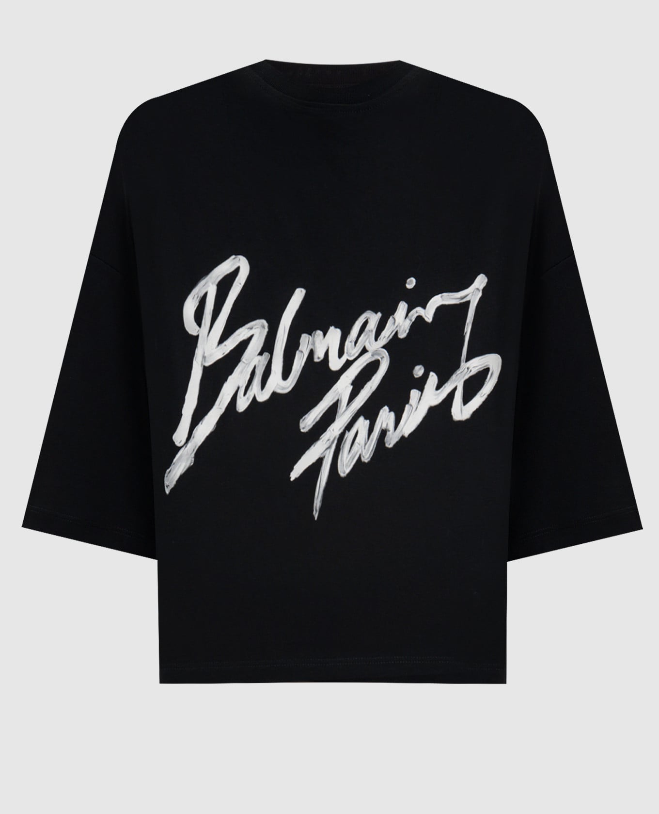 Черная укороченная футболка с логотипом